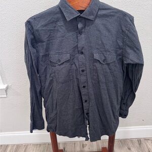Pierre Cardin Charcoal Button-Down Casual Shirt